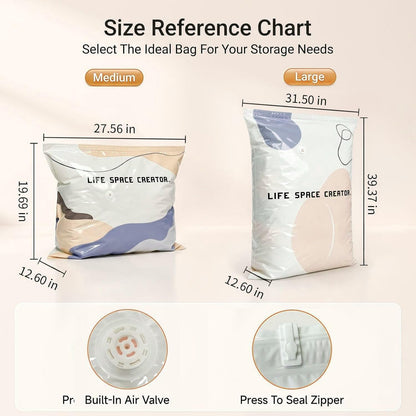 2026 New No Pump Large Vacuum Storage Compression Bags,Thick and Airtight Reusable Organizer Suitable for Clothes