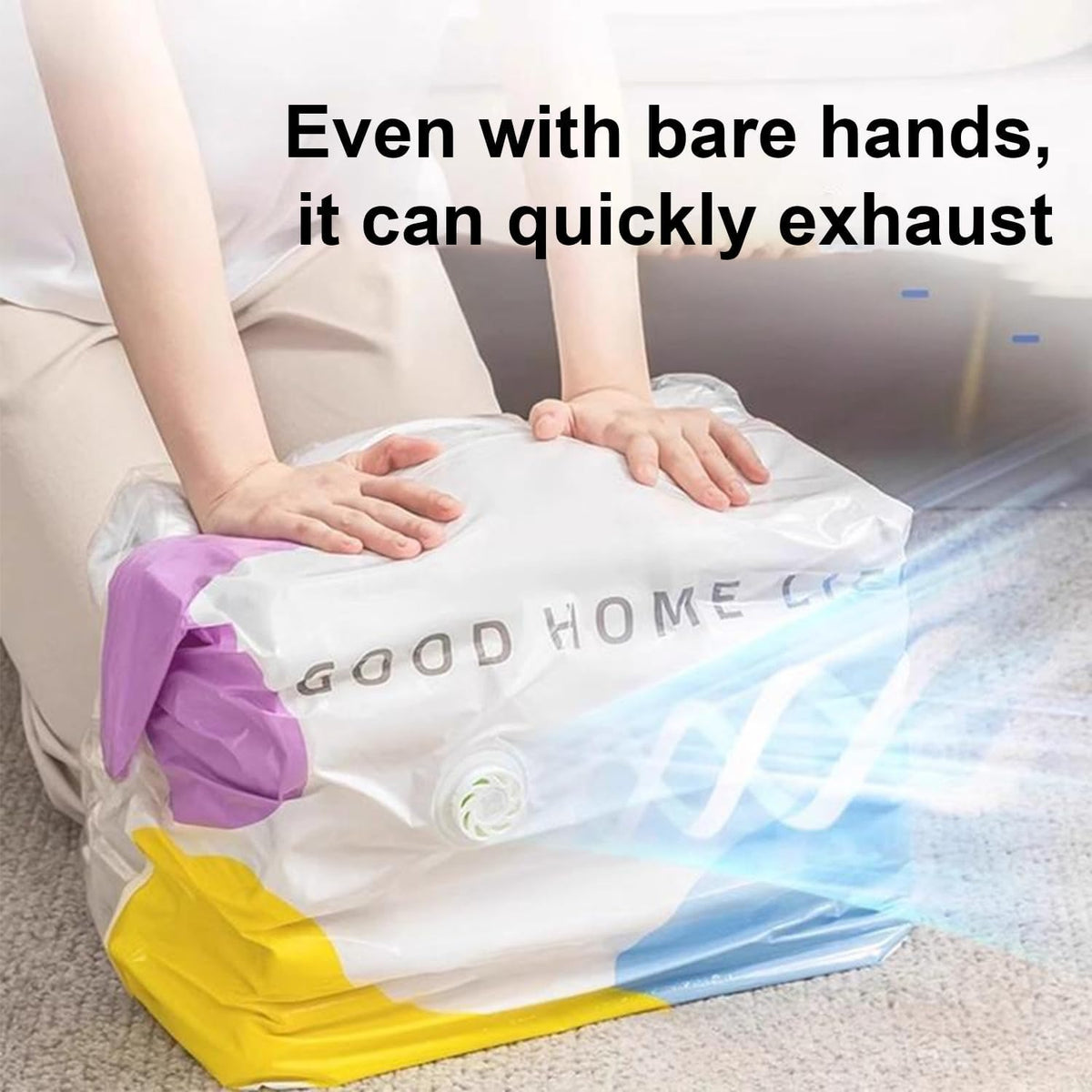 2026 New No Pump Large Vacuum Storage Compression Bags,Thick and Airtight Reusable Organizer Suitable for Clothes