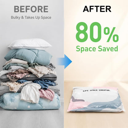 2026 New No Pump Large Vacuum Storage Compression Bags,Thick and Airtight Reusable Organizer Suitable for Clothes